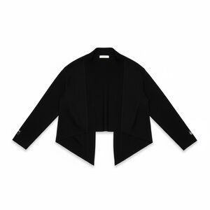 Max Mara Black Shrug Open Front Cropped Long Sleeve Size XL